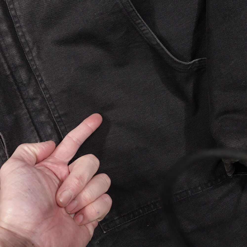 VINTAGE CARHARTT C26 BLK FULL ZIP QUILT‎ LINED DUCK CANVAS JACKET SIZE XL - Picture 3 of 12